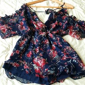 XS floral Bardot romper